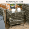 3 Piece Rattan Bistro Set with Adjustable Backrest, Mixed Grey