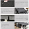 Folding Sleeper Chair Bed with Pillow and Side Pockets, Charcoal Grey