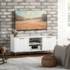 Modern TV Stand Cabinet with Living Room Storage, White