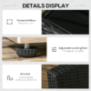Outsunny 8 Pieces Patio Rattan Sofa Set Garden Furniture Set for Outdoor Black