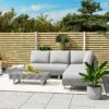 Outsunny 3pc Rattan Wicker Sofa Set with Tea Table & Cushions, Light Grey