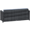 3-Seater Weather Resistant Outdoor Garden Rattan Sofa Grey