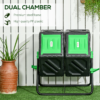 Outsunny 130L Compost Bin Dual Chamber Rotating Composter w/ Ventilation Holes - Image 8