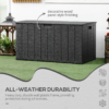 Outsunny 336 Litre Rolling Outdoor Garden Storage Box, Plastic Container, Black - Image 8