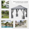 Gazebo Party Tent Canopy Sun Shade for Patio Garden Light Grey 3x3(m) Outsunny - Image 8