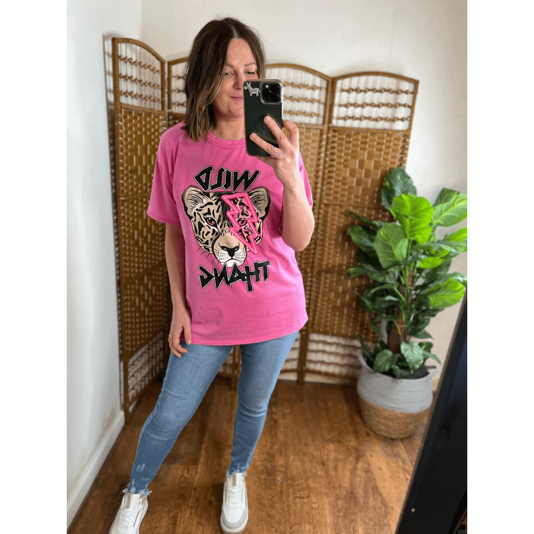 Ladies Oversized Tiger Lightning Wild Thang Short Sleeve T-Shirt Ladies Oversized Tiger Lightning Wild Thang Short Sleeve T-Shirt - Image 6