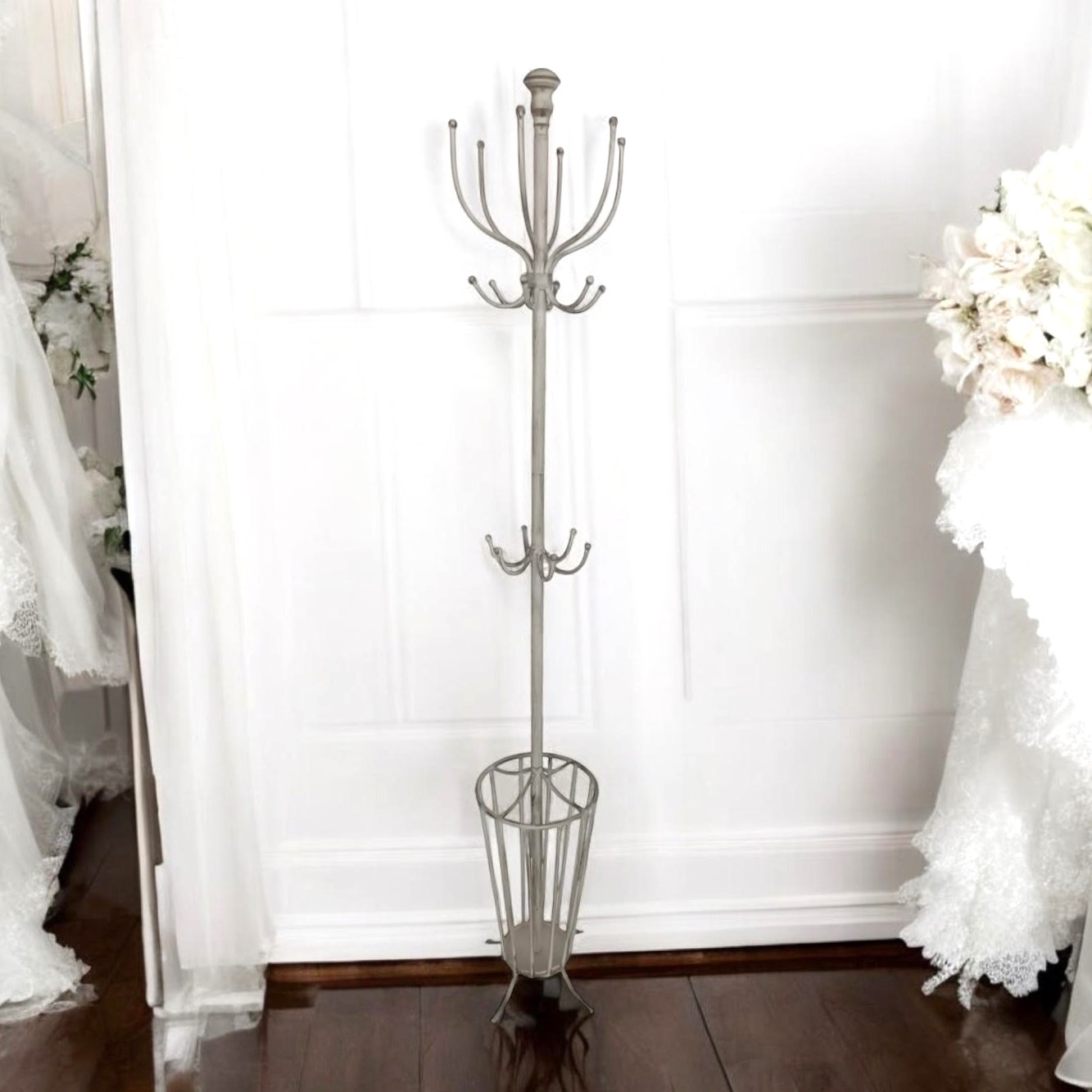 175CM CREAM METAL COAT STAND/ UMBRELLA HOL 175CM CREAM METAL COAT STAND/ UMBRELLA HOL