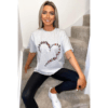 Ladies Oversized Printed Heart Short Sleeve T-Shirt Ladies Oversized Printed Heart Short Sleeve T-Shirt - Image 3