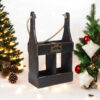 39CM WOODEN BLACK 2 BOTTLE WINE HOLDER 39CM WOODEN BLACK 2 BOTTLE WINE HOLDER