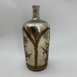 15" Antique Silver Glass Glass Decorative Vase