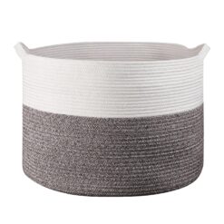 White and Natural Laundry Basket