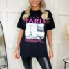 Ladies Oversized Paris Slogan Graphic Short Sleeve T-Shirt Ladies Oversized Paris Slogan Graphic Short Sleeve T-Shirt