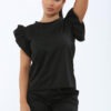 Ladies Frill Peplum Sleeve Top & Shorts 2 Piece Set Ladies Frill Peplum Sleeve Top & Shorts 2 Piece Set - Image 2