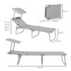 Outsunny Folding Sun Lounger Set of 2 with Sunshade Adjustable Backrest - Image 5