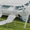Outsunny Folding Sun Lounger Set of 2 with Sunshade Adjustable Backrest - Image 6