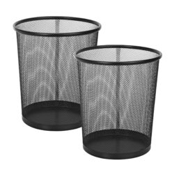 Set of 2 Black Mesh Waste Bins