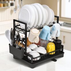 2 Tier Black Dish Drainer