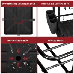 Alternative view of 2 Tier Black Dish Drainer