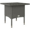 PE Rattan Outdoor Coffee Table and Side Table, Grey