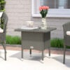 PE Rattan Outdoor Coffee Table and Side Table, Grey PE Rattan Outdoor Coffee Table and Side Table, Grey