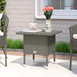 Alternative view of PE Rattan Outdoor Coffee Table and Side Table, Grey