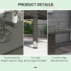 PE Rattan Outdoor Coffee Table and Side Table, Grey PE Rattan Outdoor Coffee Table and Side Table, Grey