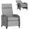 Outdoor Rattan Recliner Chair with Cushion, Grey
