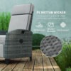 Outdoor Rattan Recliner Chair with Cushion, Grey