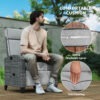 Outdoor Rattan Recliner Chair with Cushion, Grey