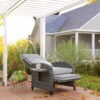 Outdoor Rattan Recliner Chair with Cushion, Grey