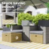 5 Piece Rattan Garden Furniture Set with Storage Table and Stools, Grey
