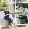 5 Piece Rattan Garden Furniture Set with Storage Table and Stools, Grey