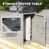 5 Piece Rattan Garden Furniture Set with Storage Table and Stools, Grey