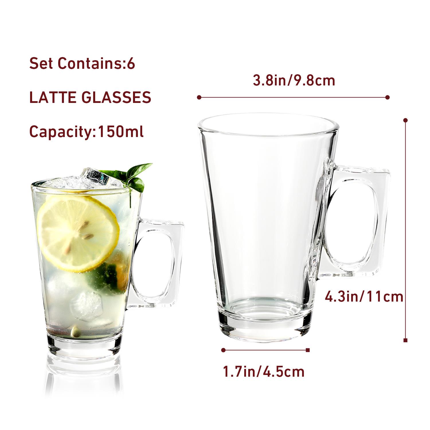 Vinsani Latte Glasses 6pcs 0006556 Vinsani Latte Glasses 6pcs 0006556 - Image 5