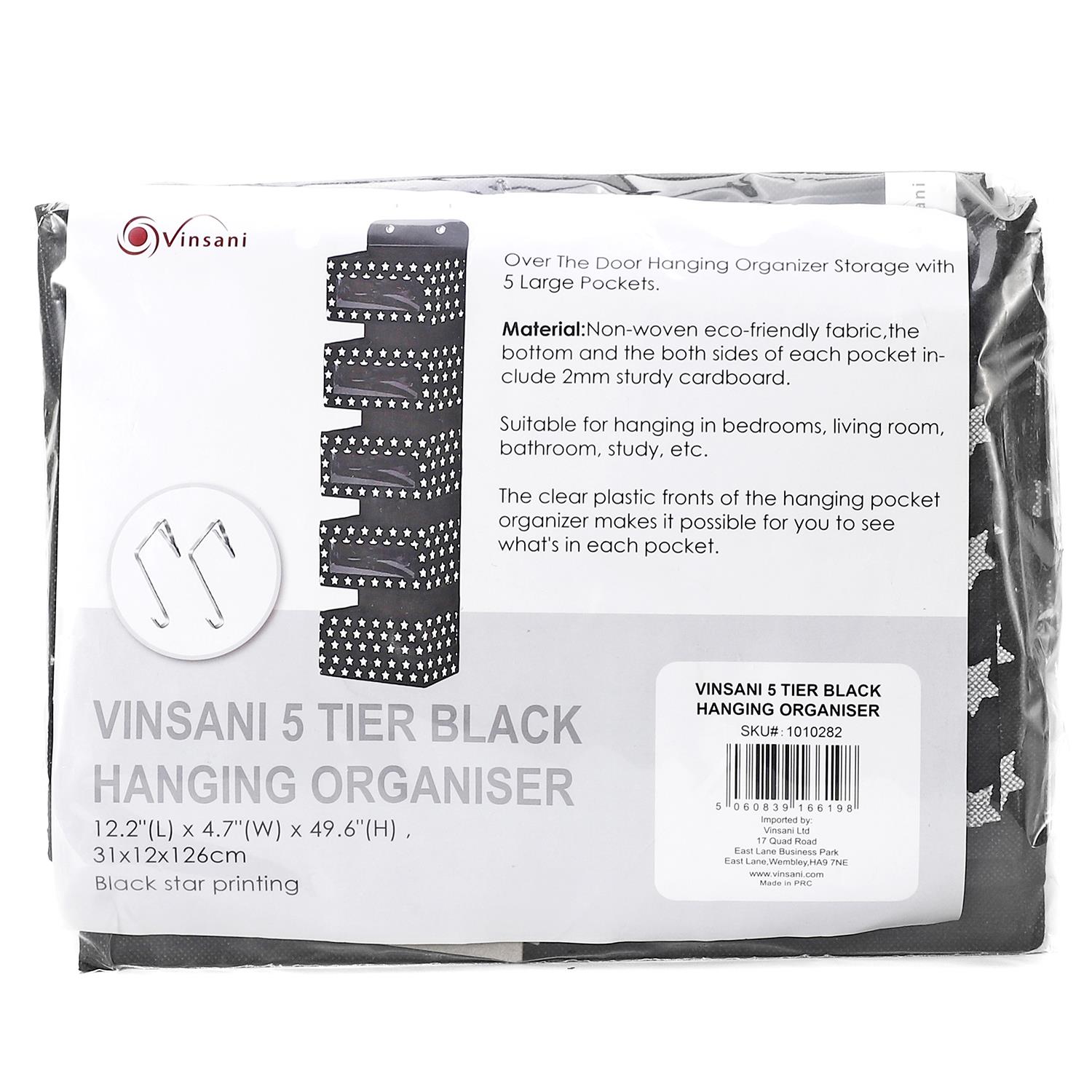 VINSANI 5TIER BLACK HANGING ORGANISER 1010282 VINSANI 5TIER BLACK HANGING ORGANISER 1010282 - Image 8