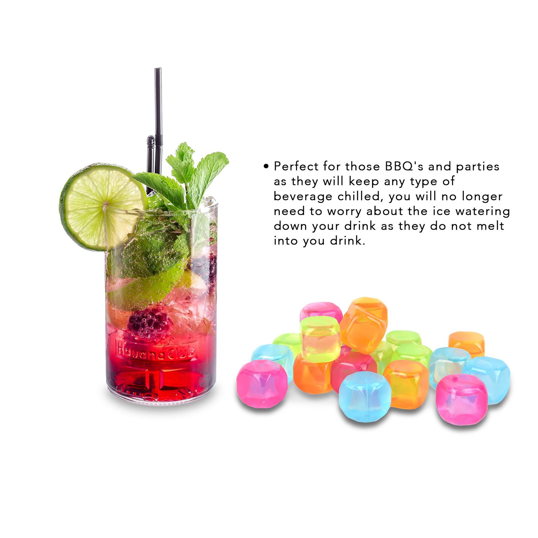 Vinsani Multi-Packs Frozen Cold Drink Freezer Chilled Reusable Fast Freeze Water Filled Ice Cubes for Drinks - Ideal for BBQ Parties, Summer Picnics or General Use - Multicoloured Vinsani Multi-Packs Frozen Cold Drink Freezer Chilled Reusable Fast Freeze Water Filled Ice Cubes for Drinks - Ideal for BBQ Parties, Summer Picnics or General Use - Multicoloured - Image 3