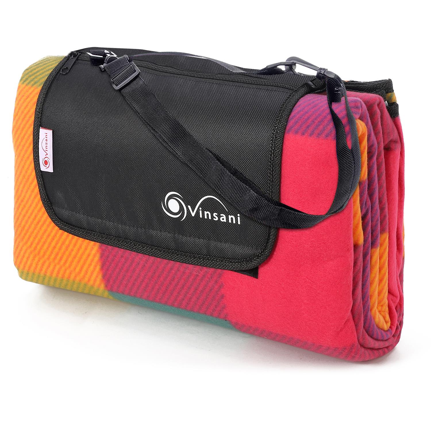 Vinsani 200 x 180cm Folding Picnic Blanket Waterproof & Sandproof Backing - Ideal for Camping & Outdoor Picnic - Rug Mat with Carry Handle Vinsani 200 x 180cm Folding Picnic Blanket Waterproof & Sandproof Backing - Ideal for Camping & Outdoor Picnic - Rug Mat with Carry Handle