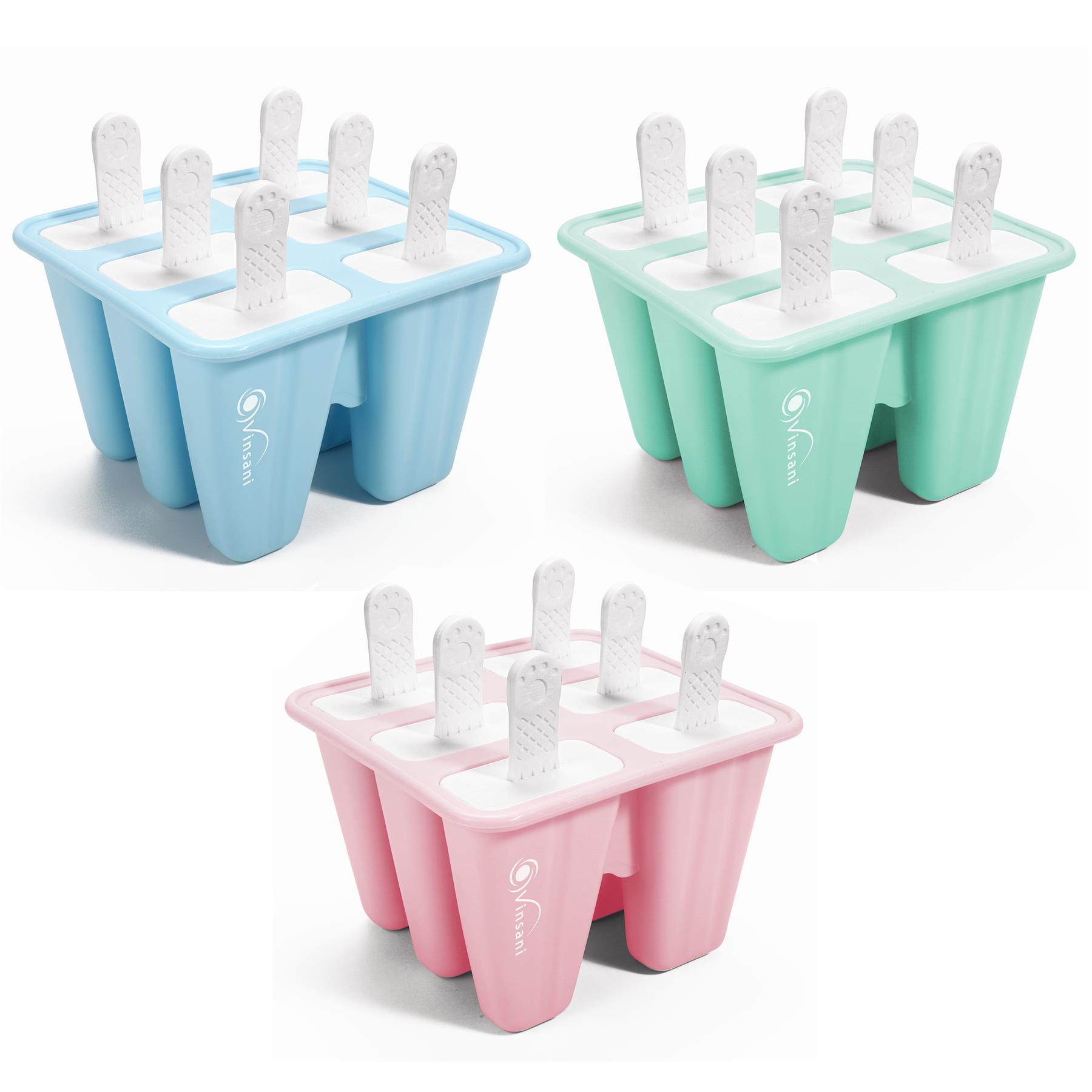 Vinsani Ice Lolly Mould Silicone 6 Cavity Popsicle Mould Reusable Ice Cream Mould Ice Pop Moulds BPA Free Easy Release Ice Lolly Maker with Non-Spill Lid for Kids Adults DIY Vinsani Ice Lolly Mould Silicone 6 Cavity Popsicle Mould Reusable Ice Cream Mould Ice Pop Moulds BPA Free Easy Release Ice Lolly Maker with Non-Spill Lid for Kids Adults DIY