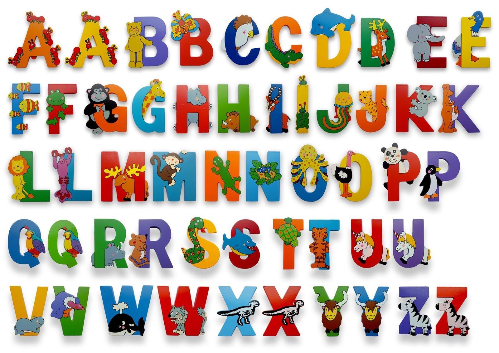 Wooden Jungle Animal Alphabet Letter Wooden Jungle Animal Alphabet Letter