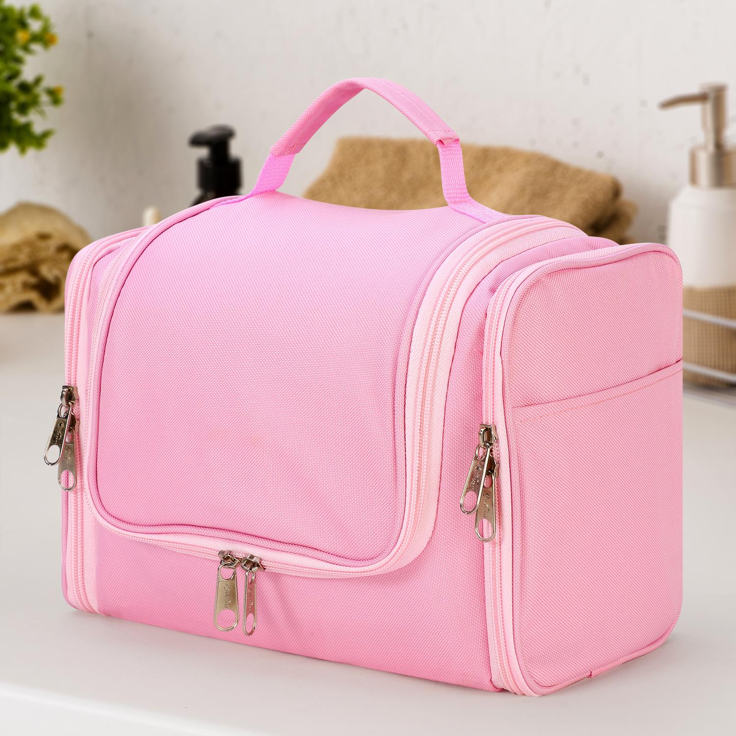 Hanging Toiletry Travel Bag - Pink Hanging Toiletry Travel Bag - Pink - Image 4