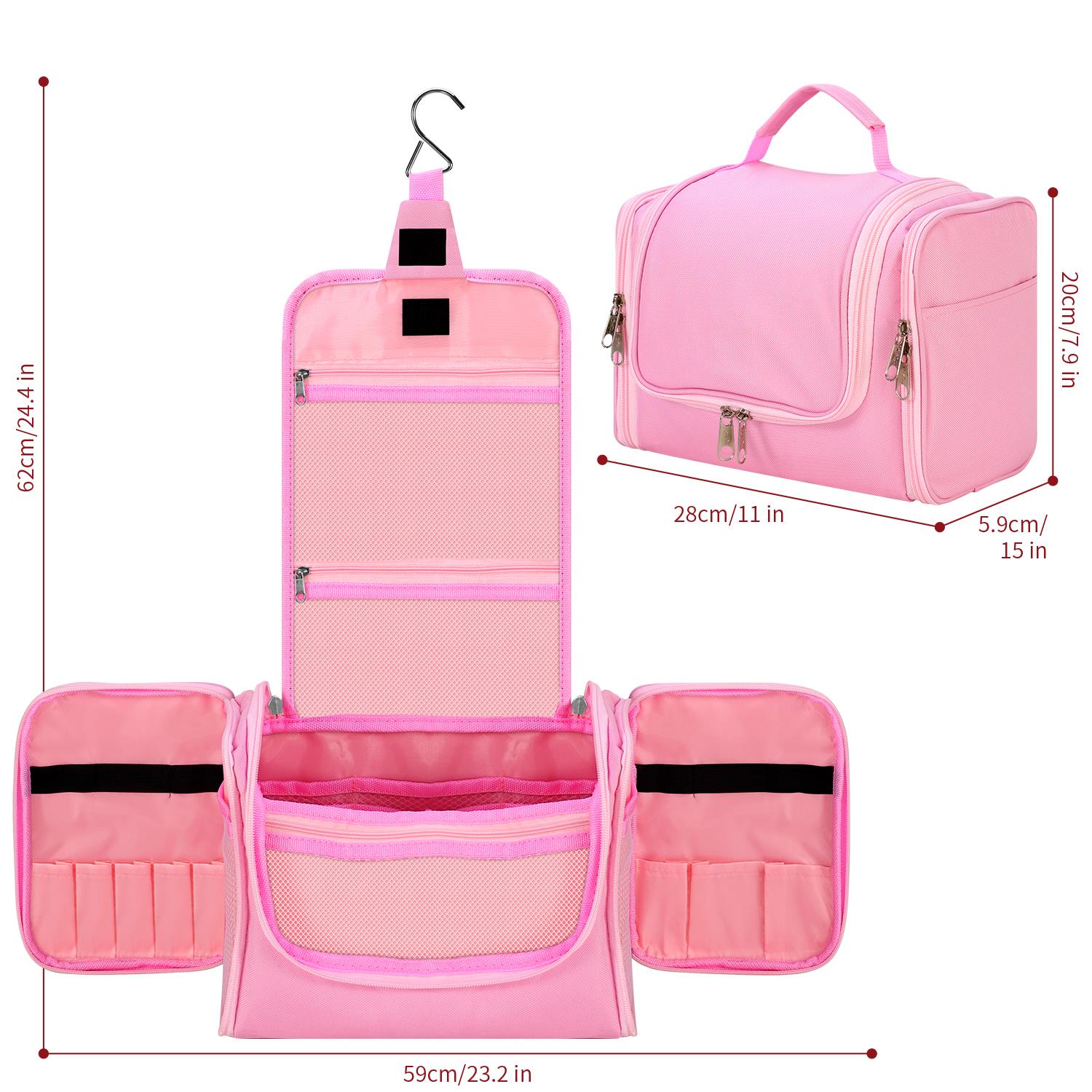 Hanging Toiletry Travel Bag - Pink Hanging Toiletry Travel Bag - Pink - Image 8
