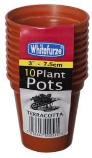 Whitefurze 7.5cm Garden Pot - Terracotta (Set of 10) Whitefurze 7.5cm Garden Pot - Terracotta (Set of 10)