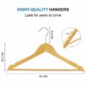 20 Pack Wooden Coat Hangers – Natural Wooden Suit and Clothes Hangers - Image 4