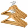 20 Pack Wooden Coat Hangers – Natural Wooden Suit and Clothes Hangers - Image 2
