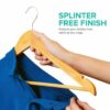 20 Pack Wooden Coat Hangers – Natural Wooden Suit and Clothes Hangers - Image 5