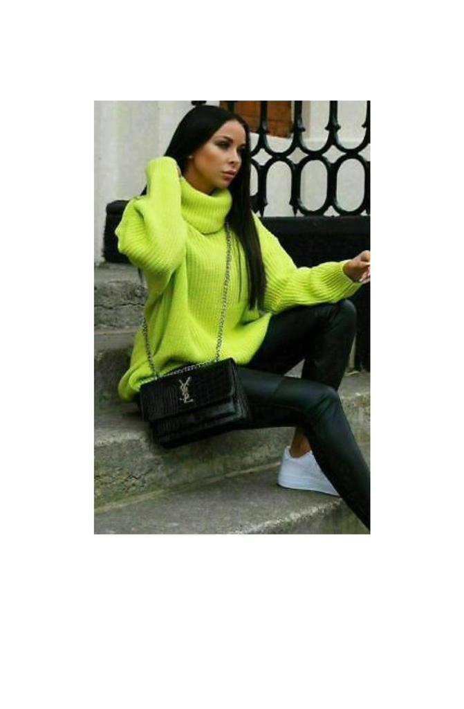 Ladies Fluorescent Polo Knit Jumper Ladies Fluorescent Polo Knit Jumper - Image 5