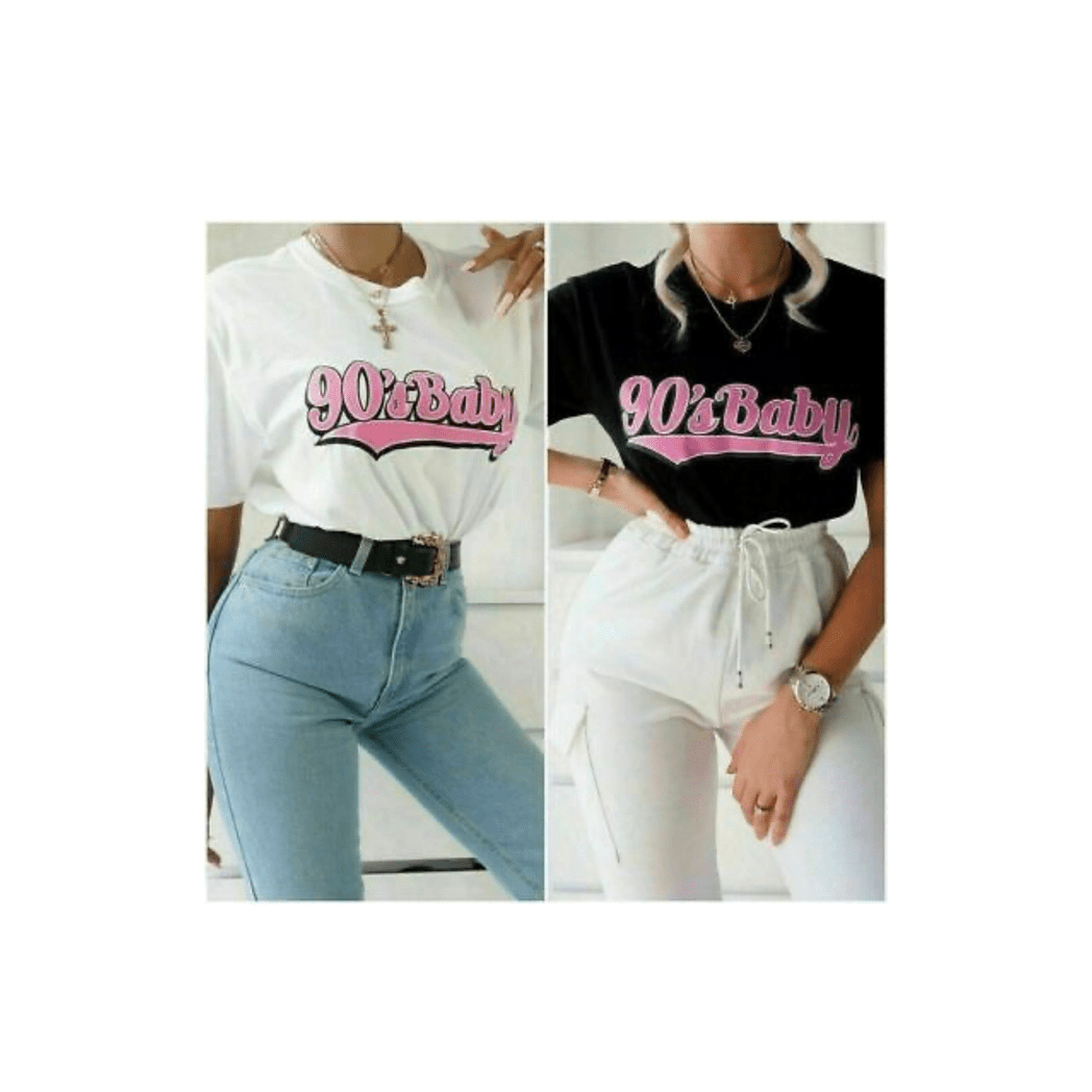 Ladies Oversized 90s Baby Short Sleeve T-Shirt Ladies Oversized 90s Baby Short Sleeve T-Shirt - Image 3