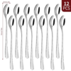 12 Piece Stainless Steel Long Handle Latte Spoon Set 12 Piece Stainless Steel Long Handle Latte Spoon Set