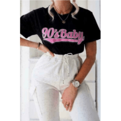 Ladies Oversized 90s Baby Short Sleeve T-Shirt
