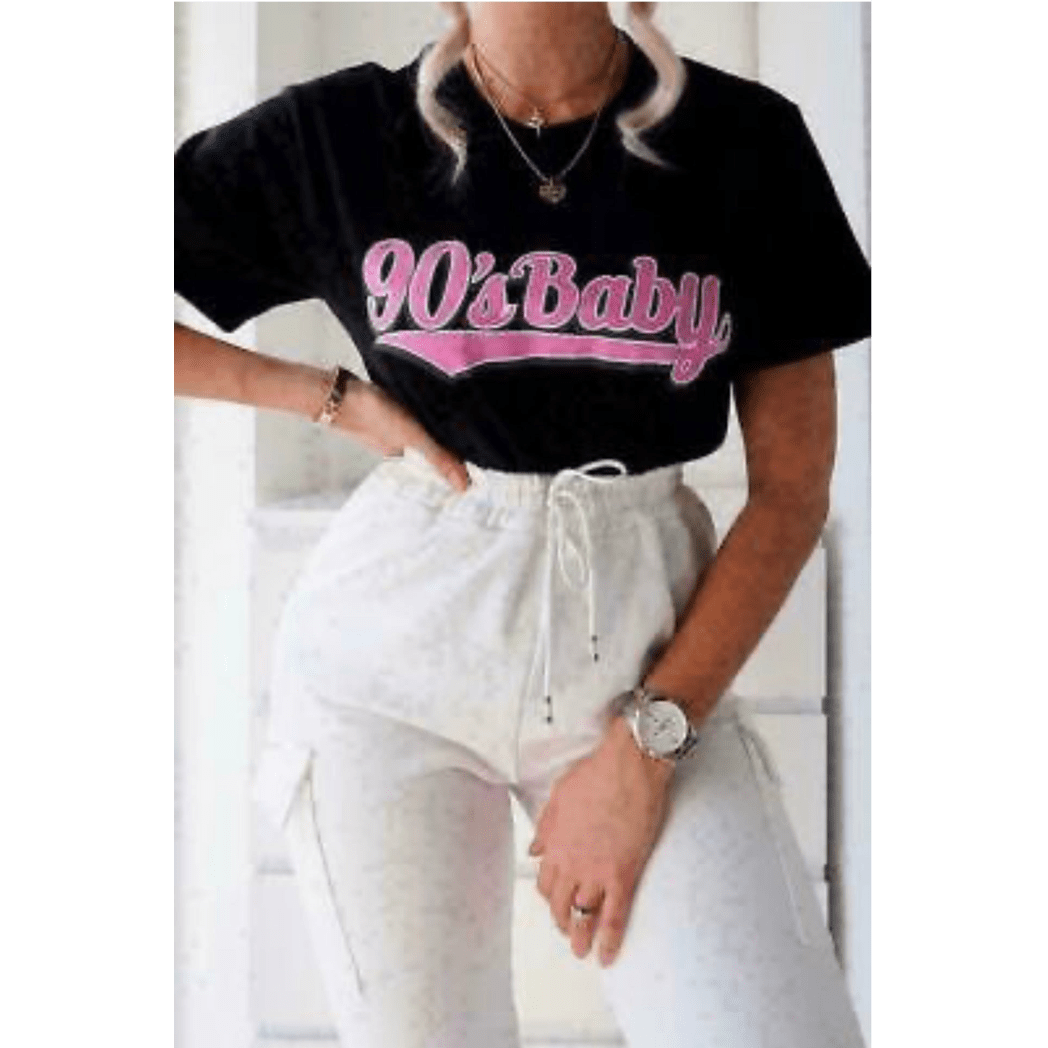 Ladies Oversized 90s Baby Short Sleeve T-Shirt Ladies Oversized 90s Baby Short Sleeve T-Shirt